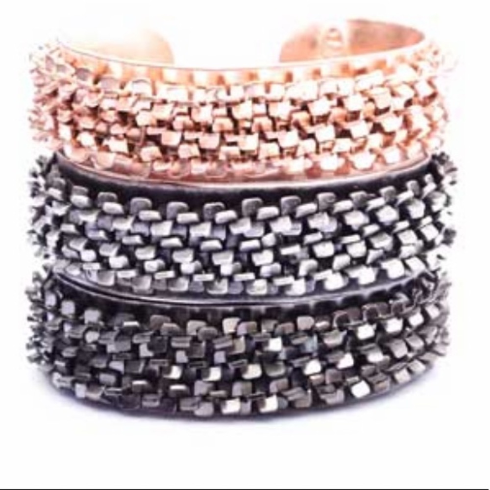 DANNIJO Biker Oxidized Multi Chain Cuffs